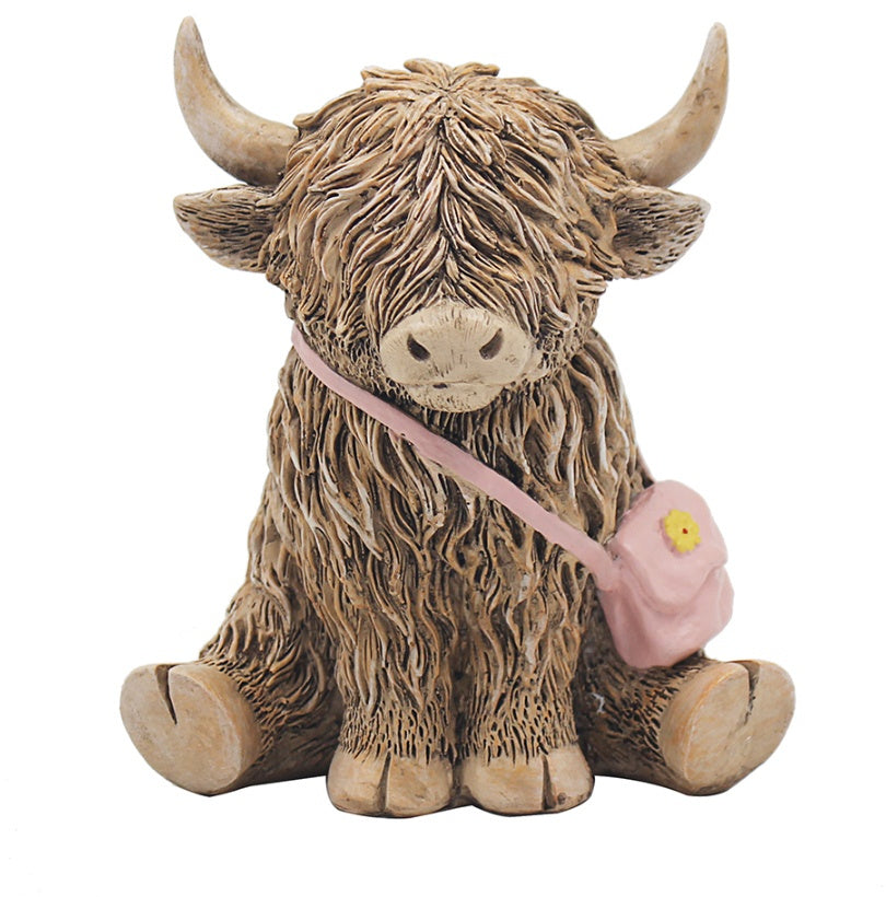 Highland Cow With Handbag