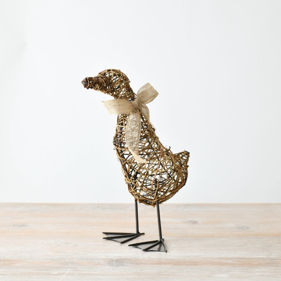 Rattan Duck With Bow