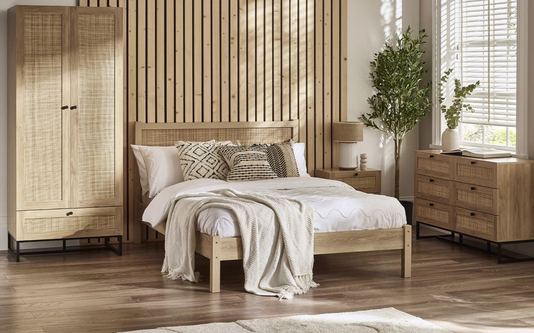 Padstow Rattan Bed Frame - Oak