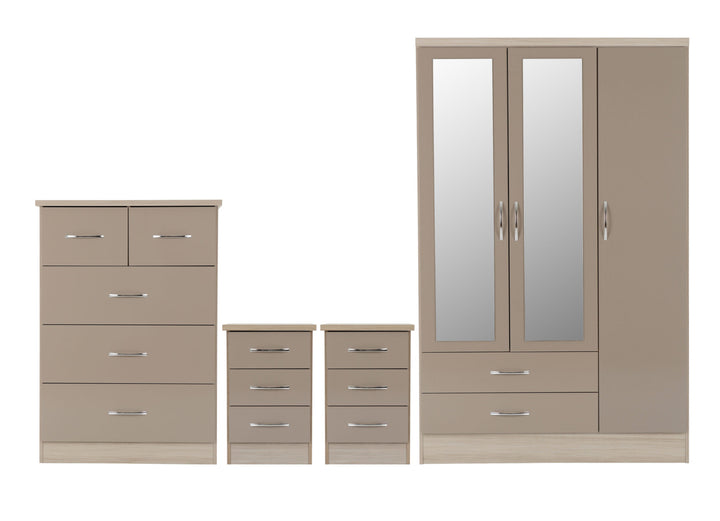 Nevada 3 Door 2 Drawer Wardrobe Bedroom Set