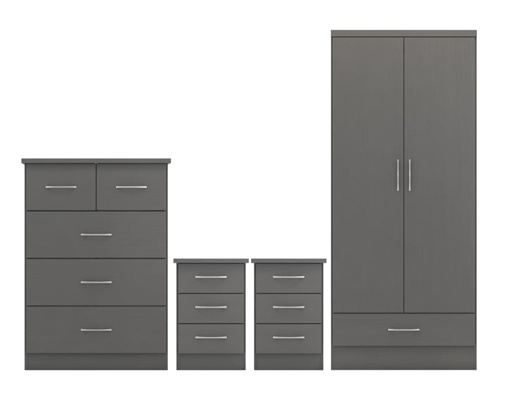 Nevada 2 Door 1 Drawer Wardrobe Bedroom Set