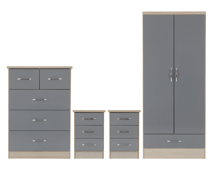 Nevada 2 Door 1 Drawer Wardrobe Bedroom Set