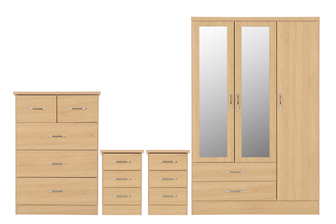 Nevada 3 Door 2 Drawer Wardrobe Bedroom Set