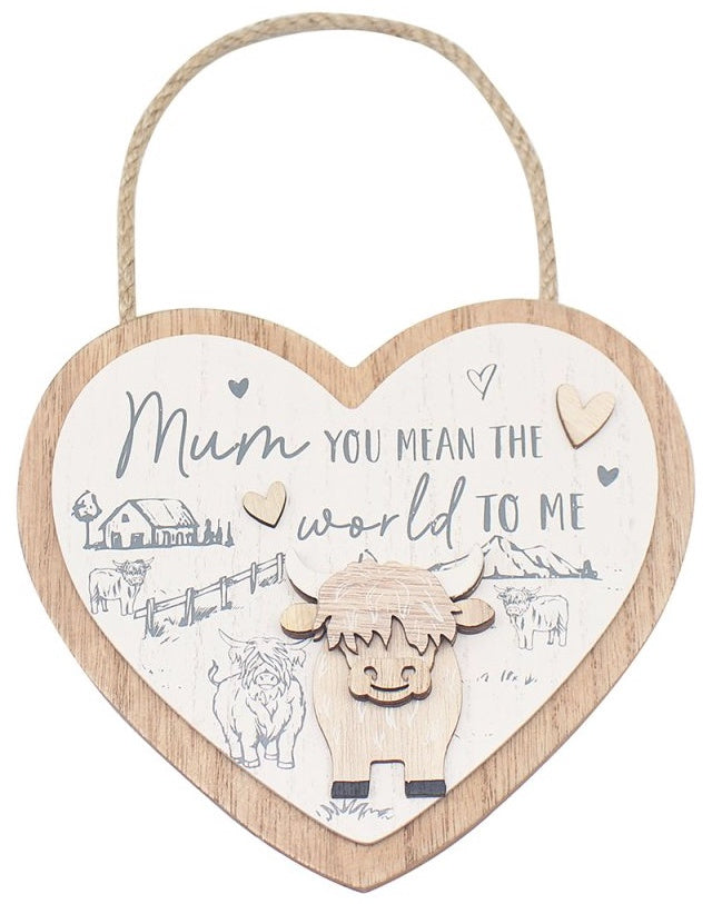 Highland Cow Mum Plaque