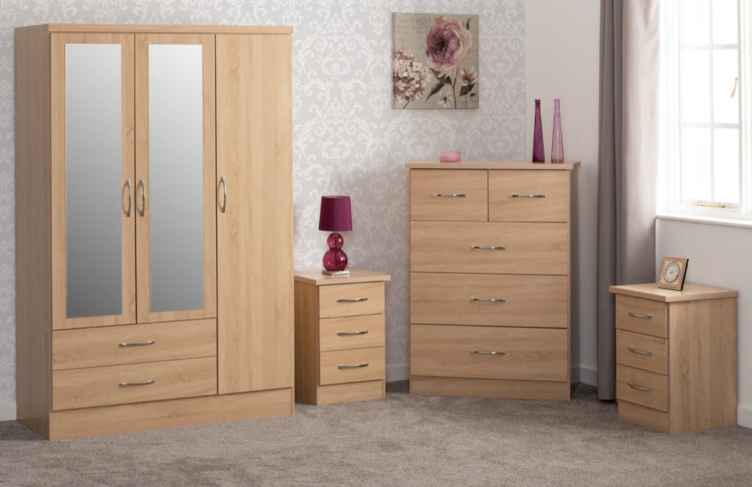 Nevada 3 Door 2 Drawer Wardrobe Bedroom Set