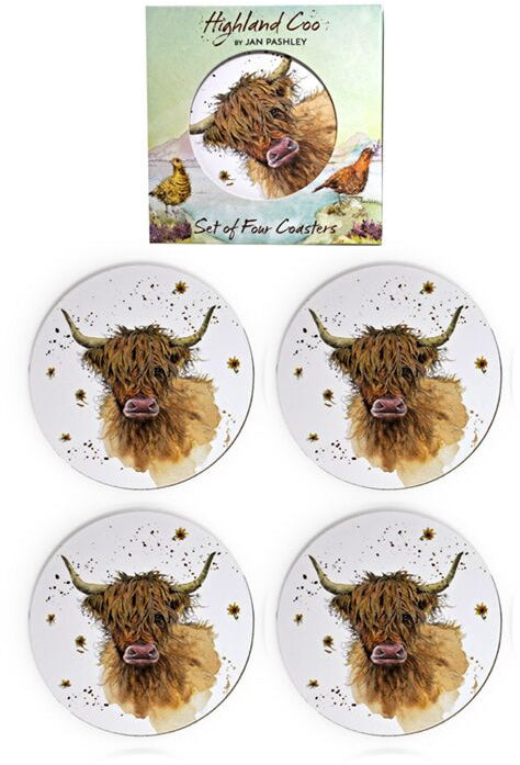 Highland Coo Coasters