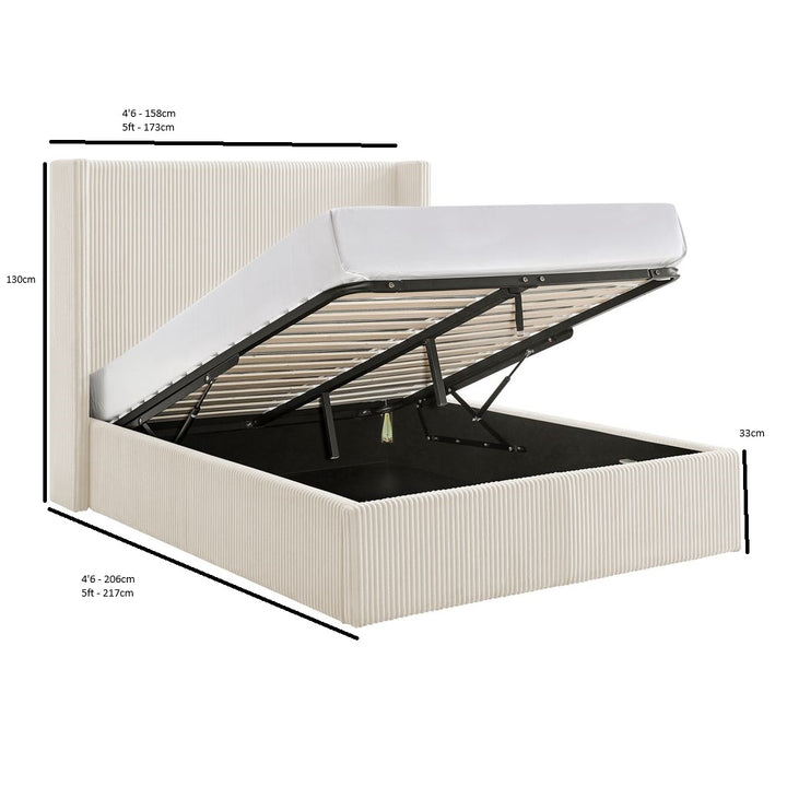 Gemini Double Cord Natural Storage Bed Frame