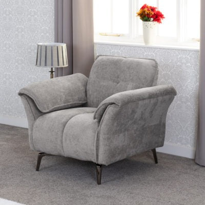 Amalfi 1 Seater Sofa Grey Fabric