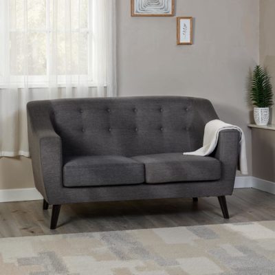 Ashley 2 Seater Sofa Dark Grey Fabric