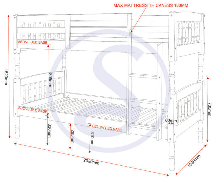 Albany Pine Bunk Bed