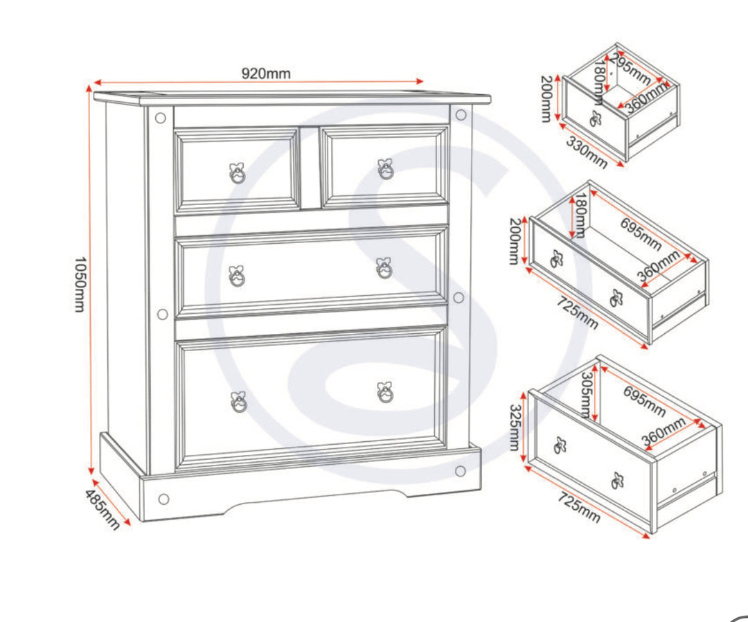 Corona Trio Bedroom Set