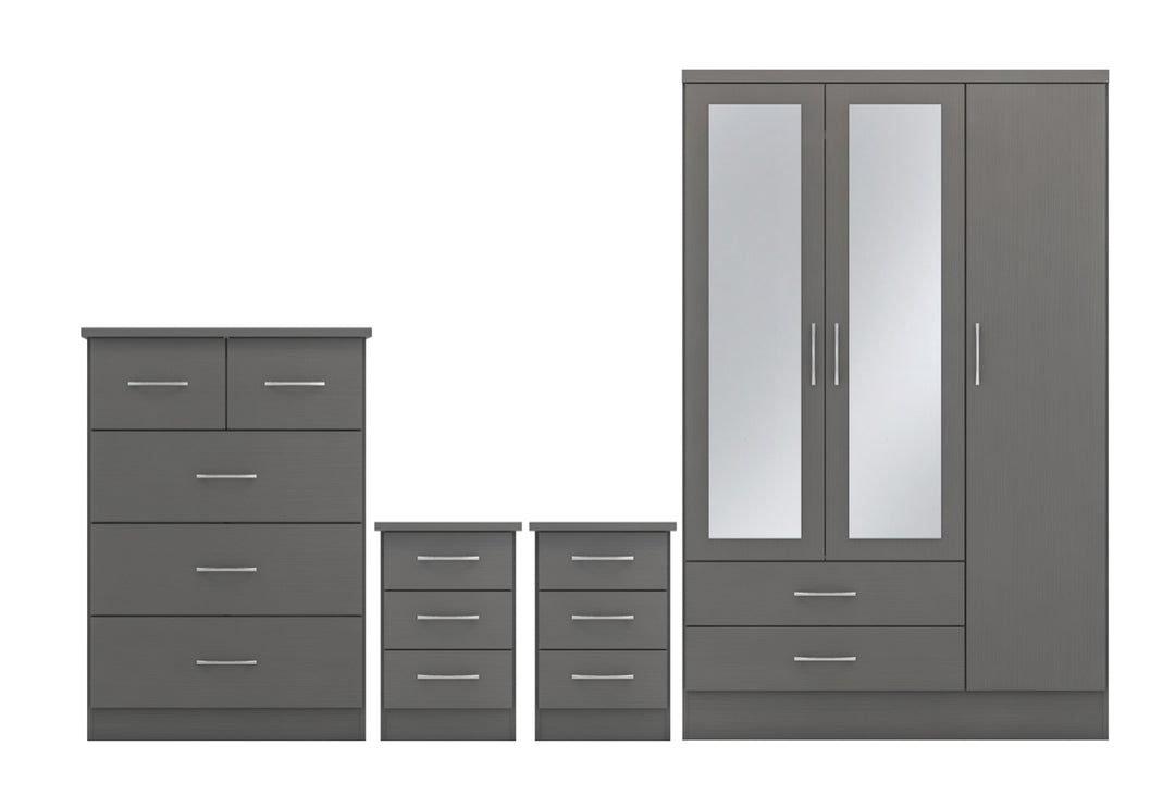 Nevada 3 Door 2 Drawer Wardrobe Bedroom Set