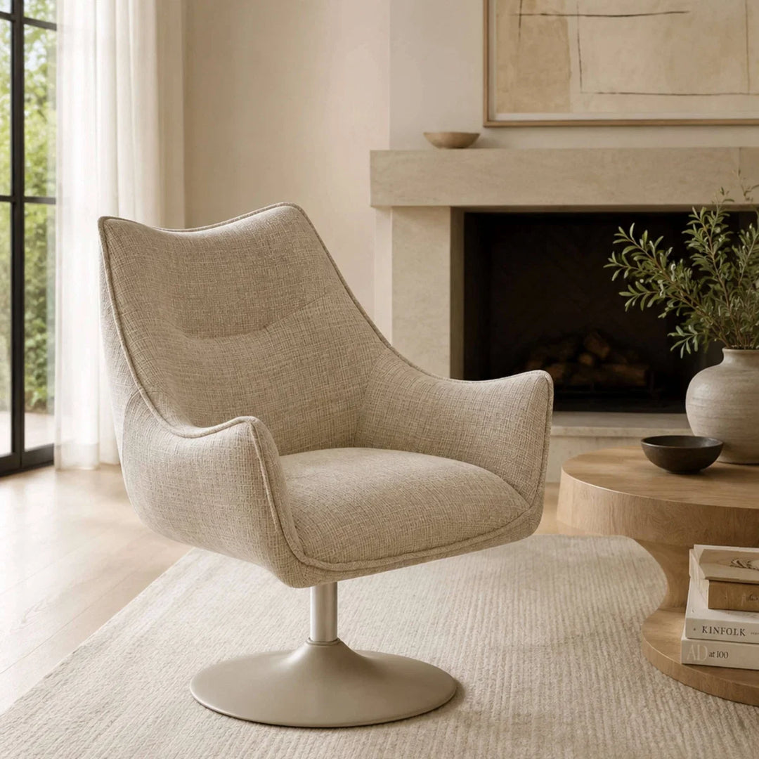 Caspian Upholstered Swivel Lounge Chair