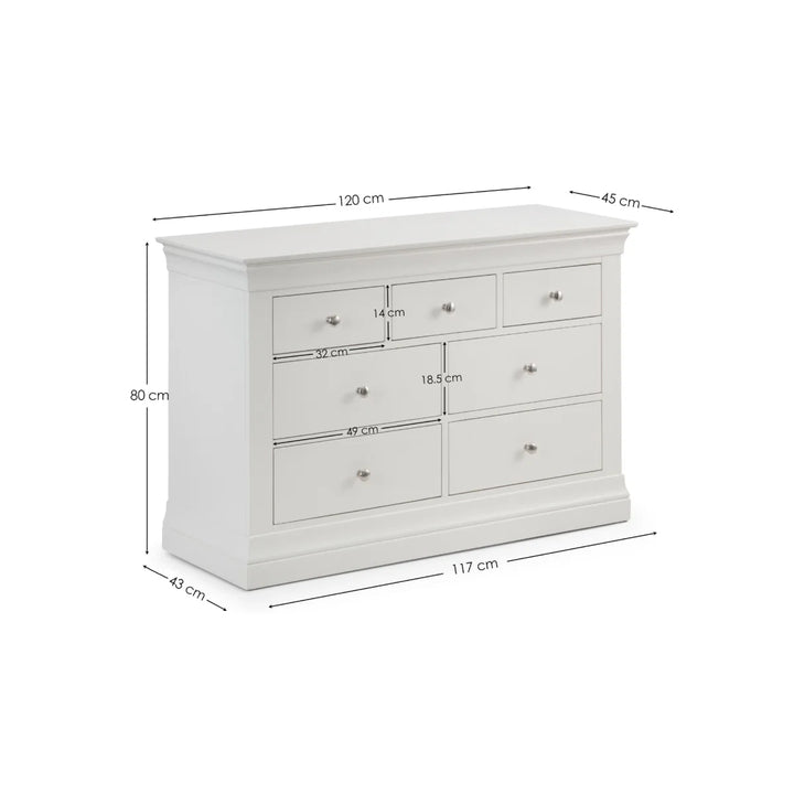 Clermont 4+3 Drawer Chest - White