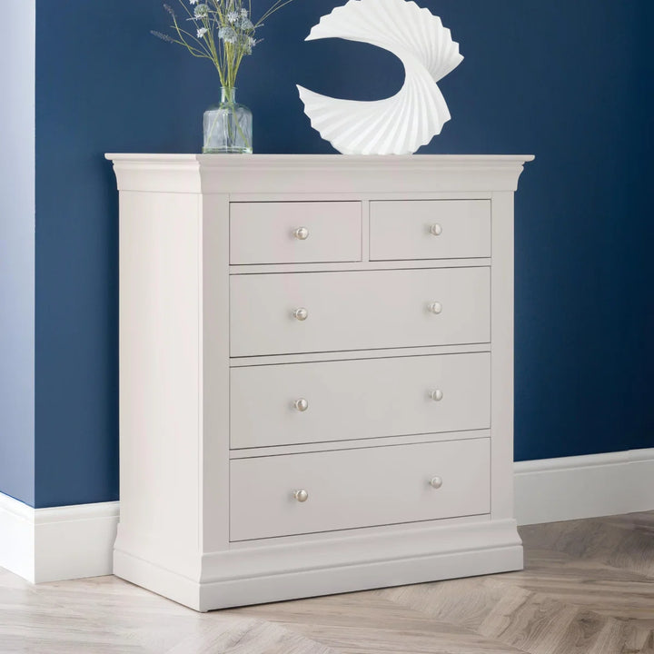 Clermont 3+2 Drawer Chest - Light Grey