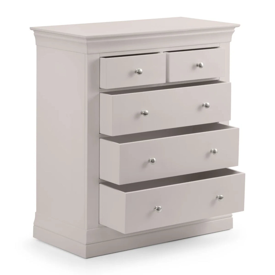 Clermont 3+2 Drawer Chest - Light Grey