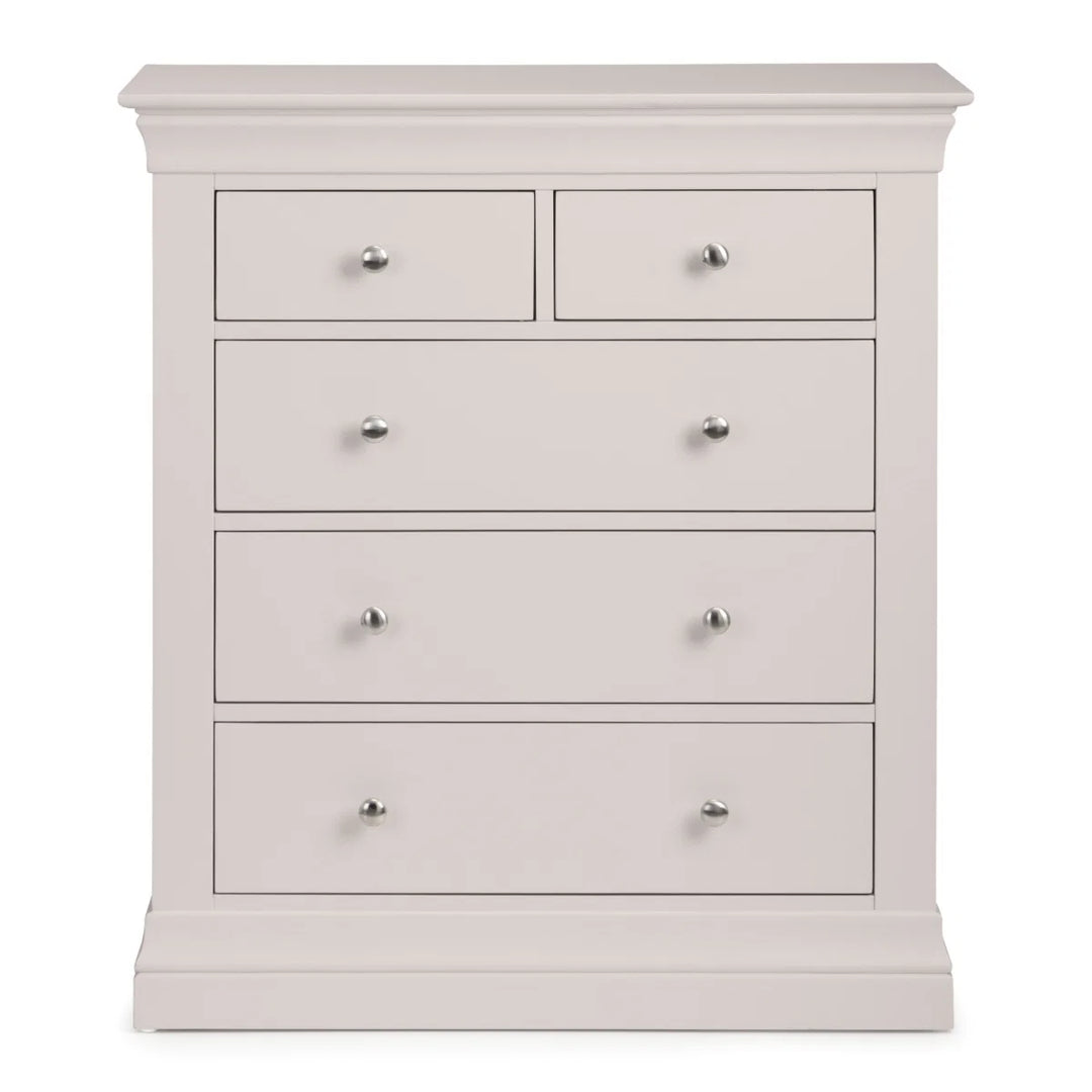 Clermont 3+2 Drawer Chest - Light Grey