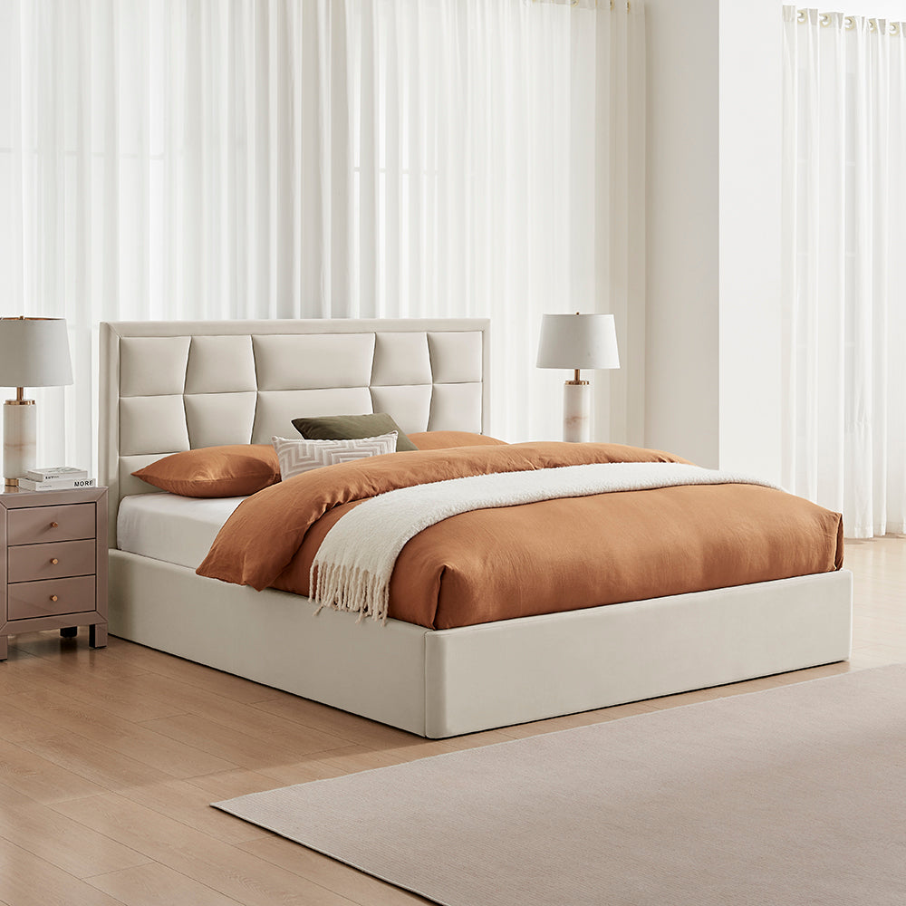 Carmen Double Natural Storage Bed Frame