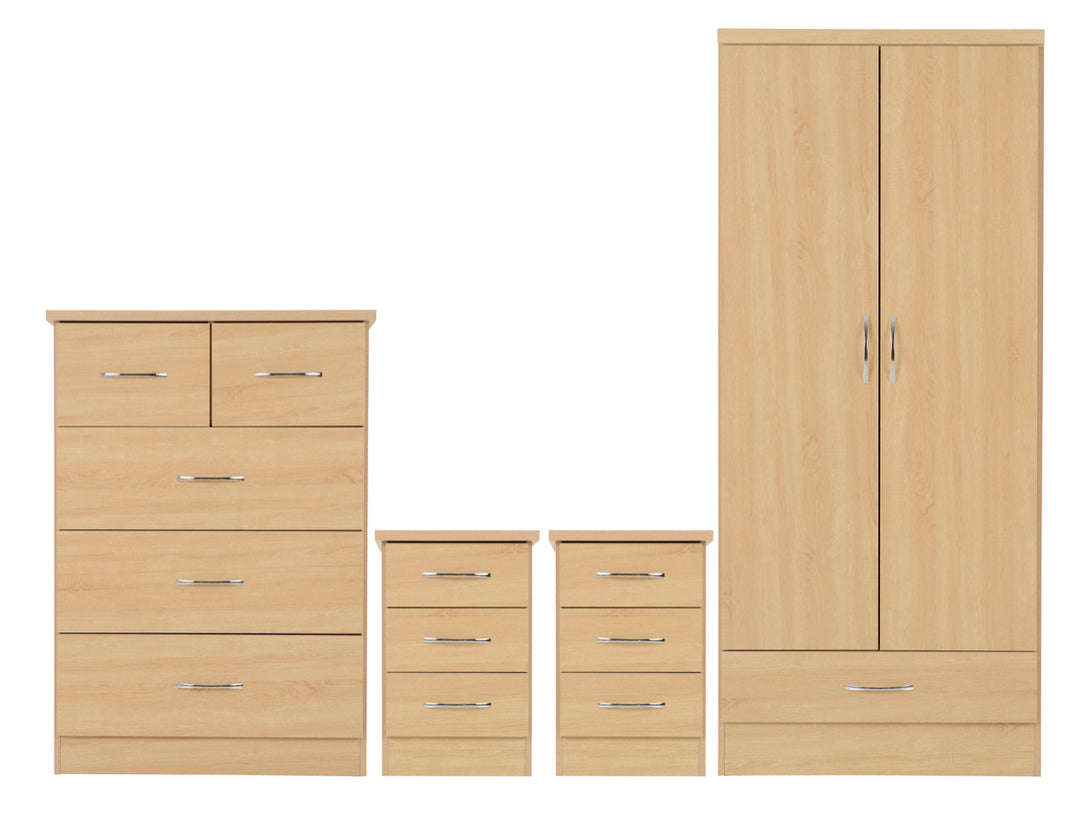 Nevada 2 Door 1 Drawer Wardrobe Bedroom Set