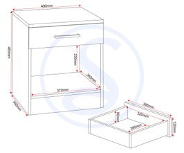 Dakota 1 Drawer Bedside