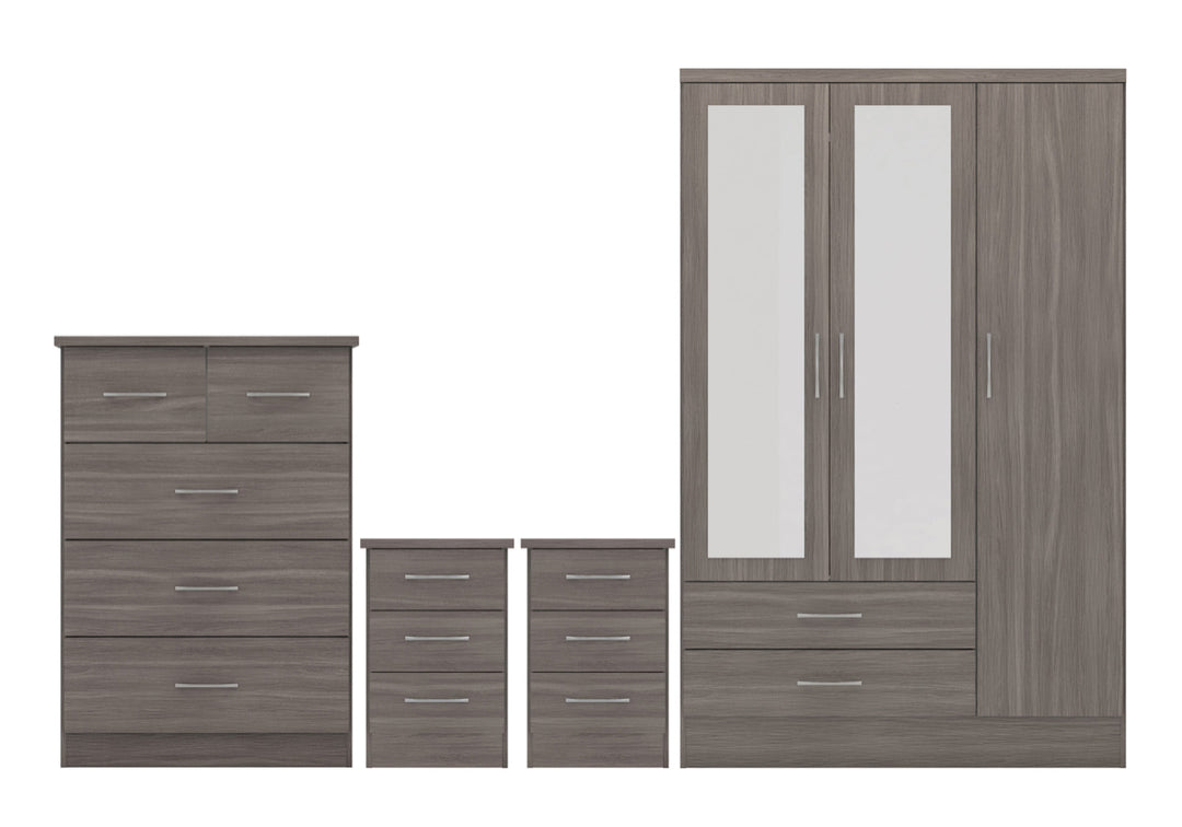 Nevada 3 Door 2 Drawer Wardrobe Bedroom Set