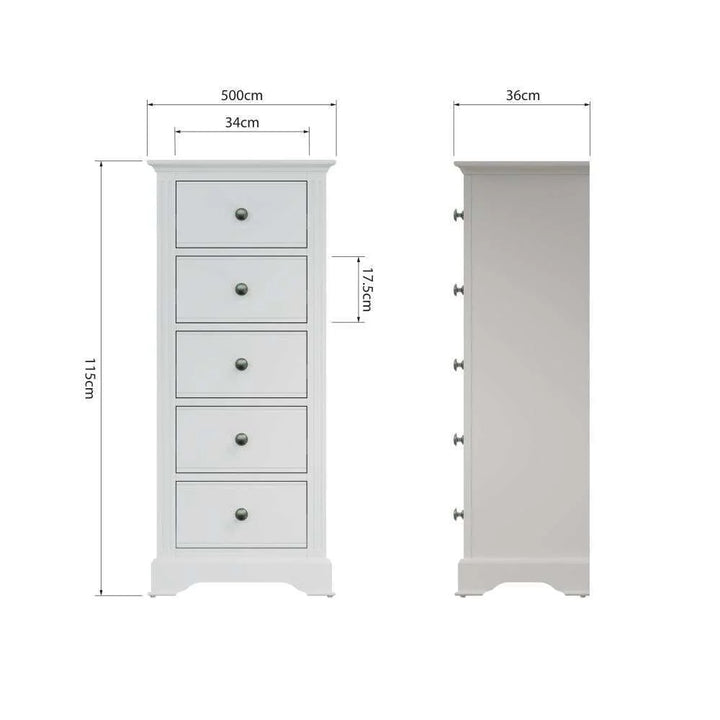 Kingsley 5 Drawer Narrow Chest