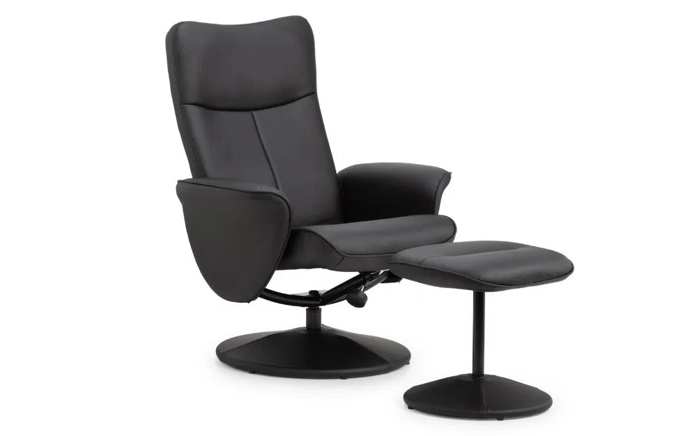 Lugano Recliner & Stool With Covered Base