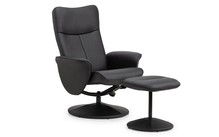 Lugano Recliner & Stool With Covered Base