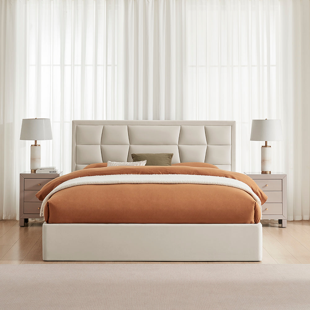 Carmen Double Natural Storage Bed Frame