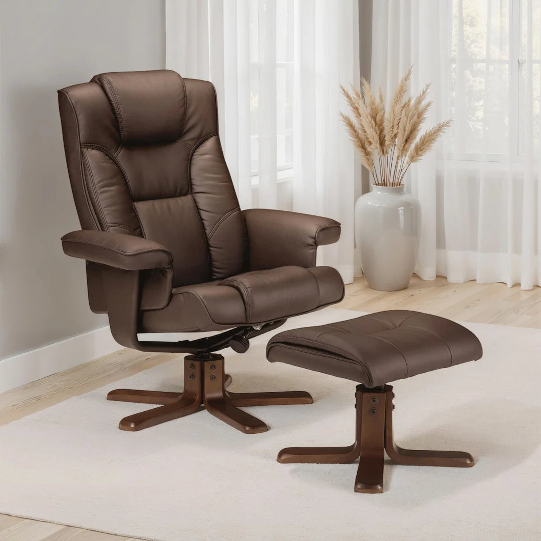 Malmo Swivel Recliner & Stool