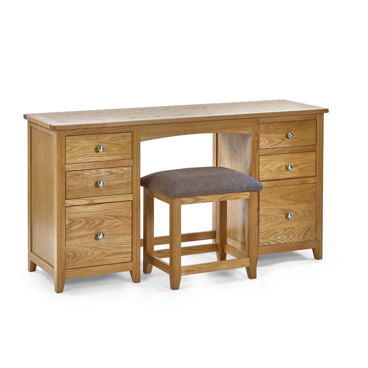 Mallory Twin Pedestal Dressing Table + Stool Set
