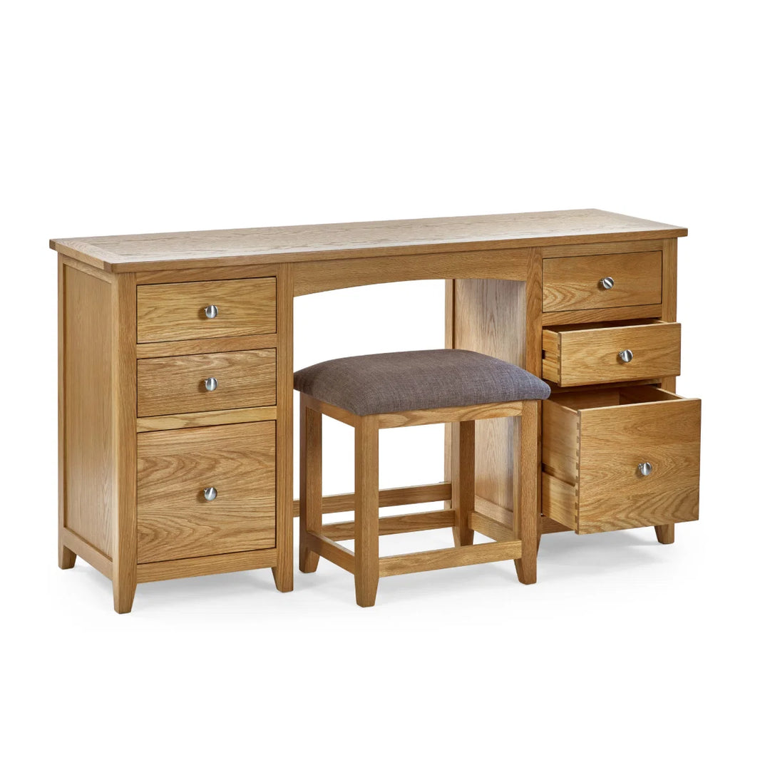 Mallory Twin Pedestal Dressing Table + Stool Set