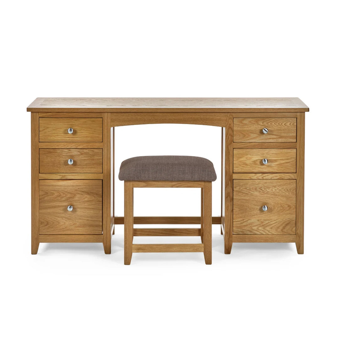 Mallory Twin Pedestal Dressing Table + Stool Set