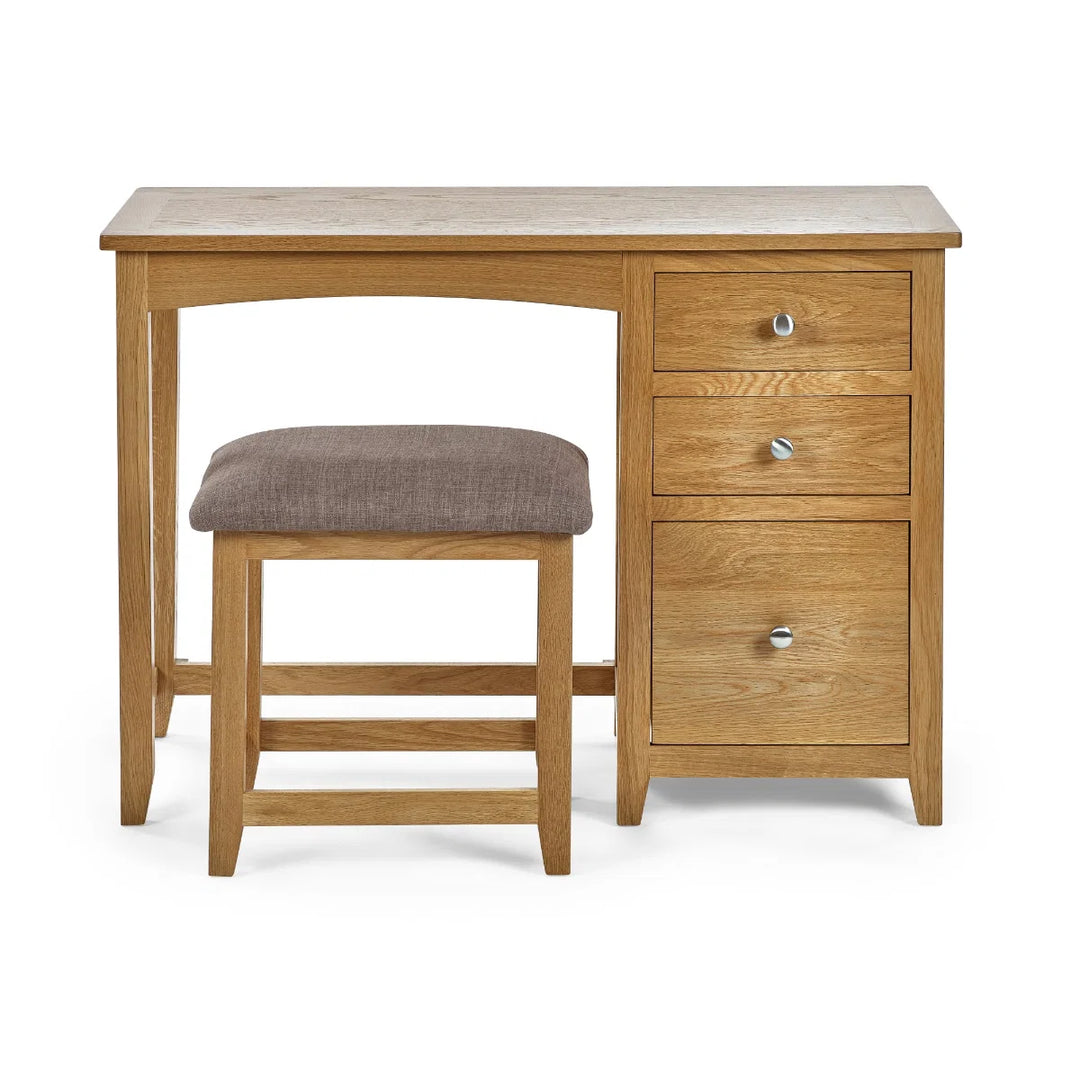 Mallory Single Pedestal Dressing Table + Stool Set