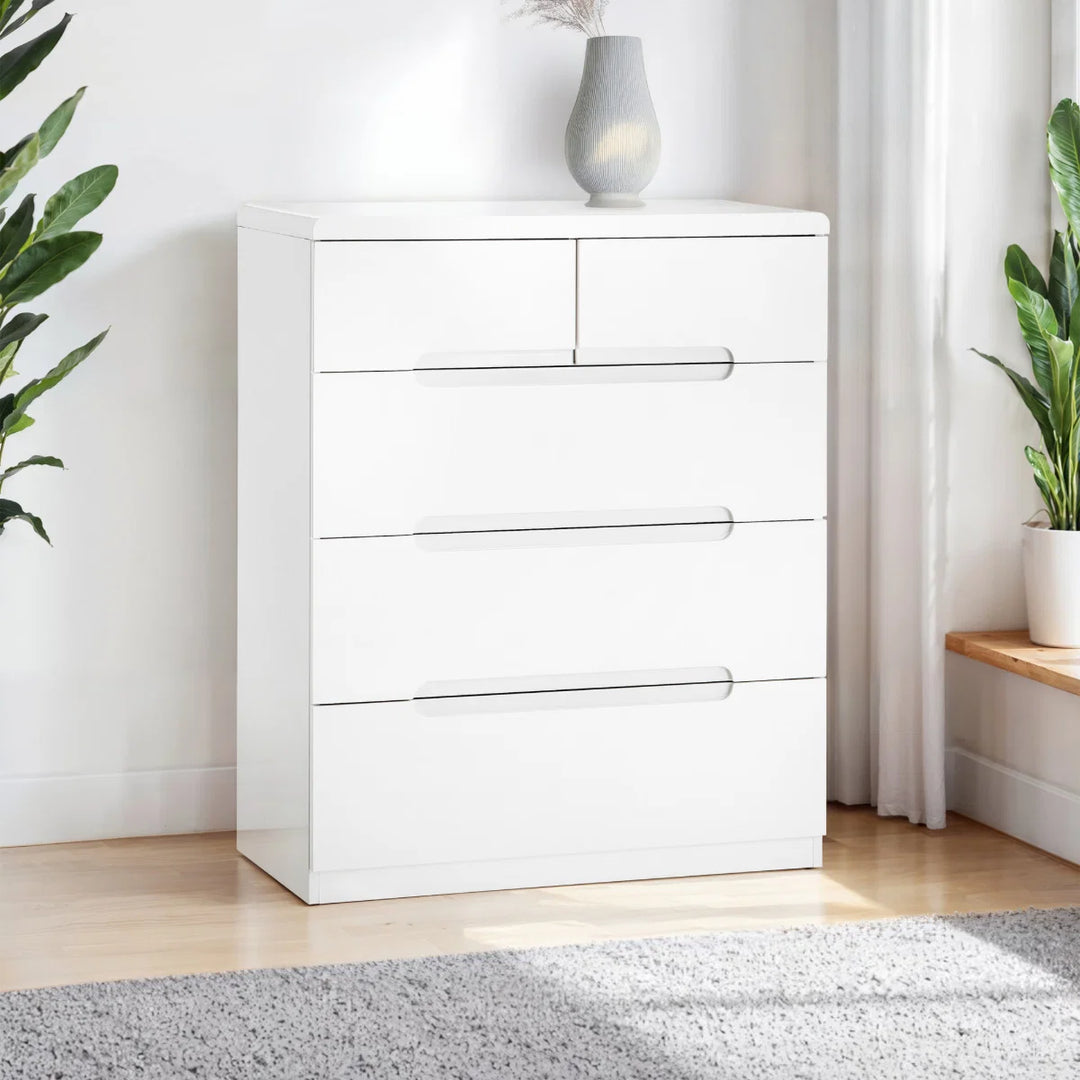 Manhattan 3+2 Drawer Chest - White
