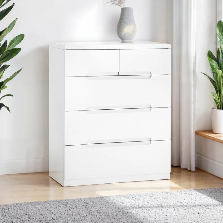 Manhattan 3+2 Drawer Chest - White