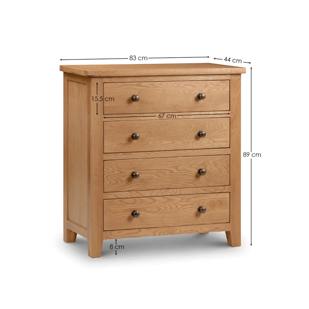 Marlborough Oak 4 Drawer Chest