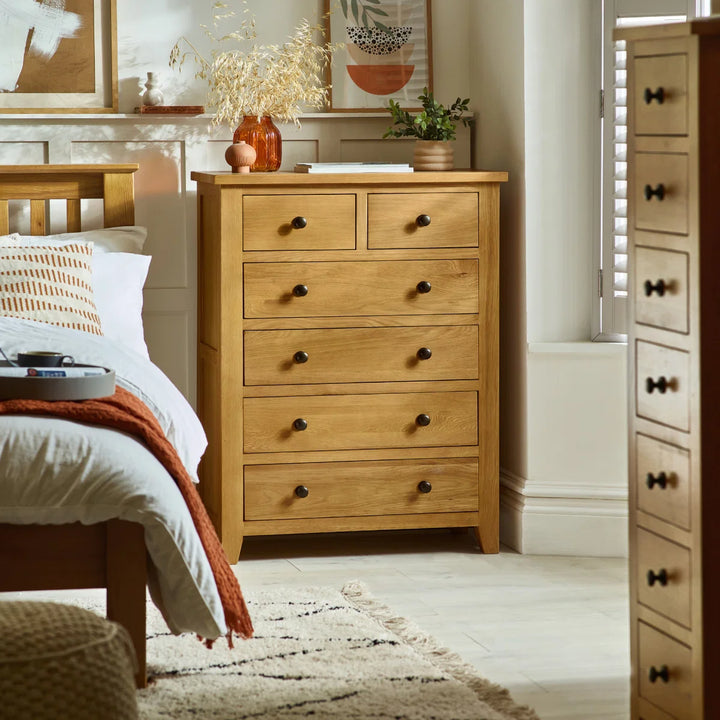 Marlborough Oak 4+2 Drawer Chest