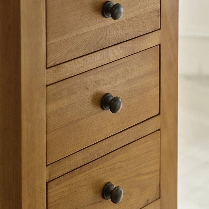 Marlborough Oak 7 Drawer Narrow Chest