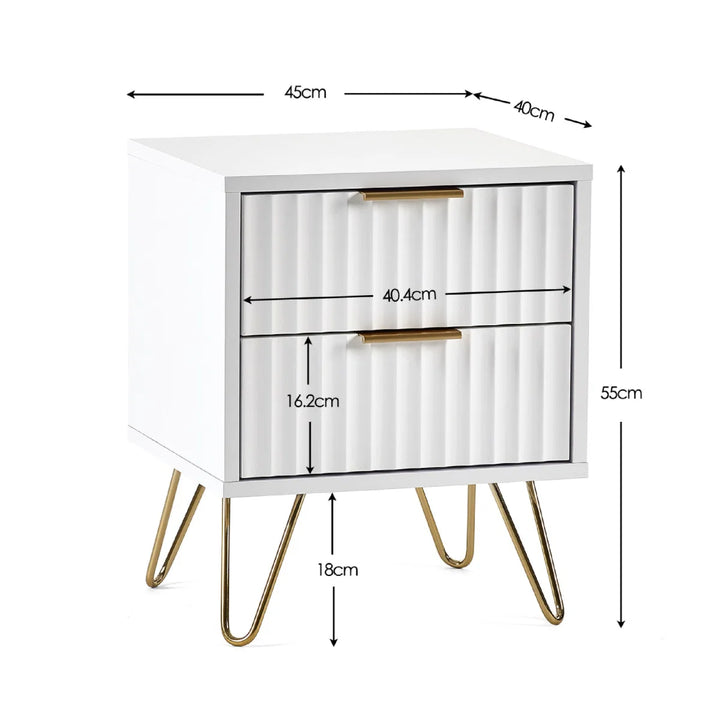 Murano 2 Drawer Bedside