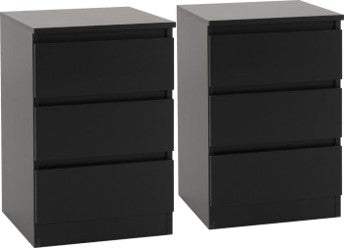 Malvern 3 Drawer Bedside X2