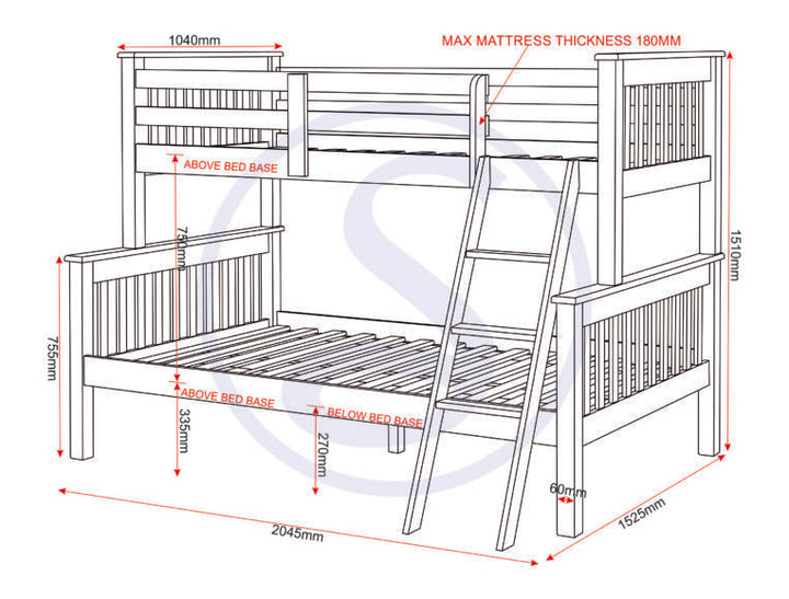 Neptune Triple Sleeper Bunk Bed