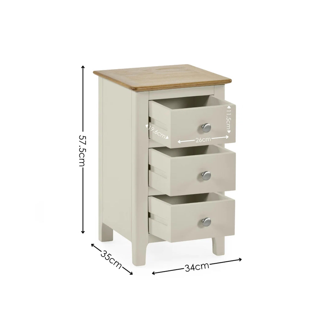 Somerset 3 Drawer Bedside