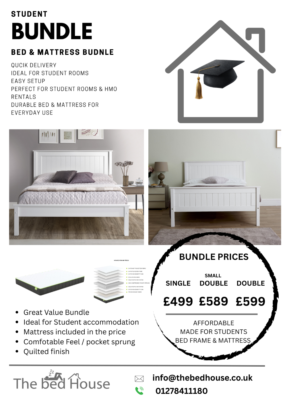 Student Bundle ( Bed & Mattress )