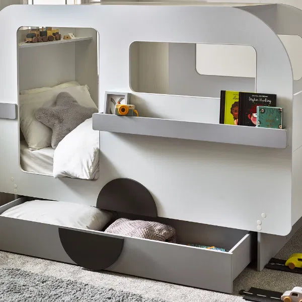 Tourer Caravan Bed - Vapor Grey And White
