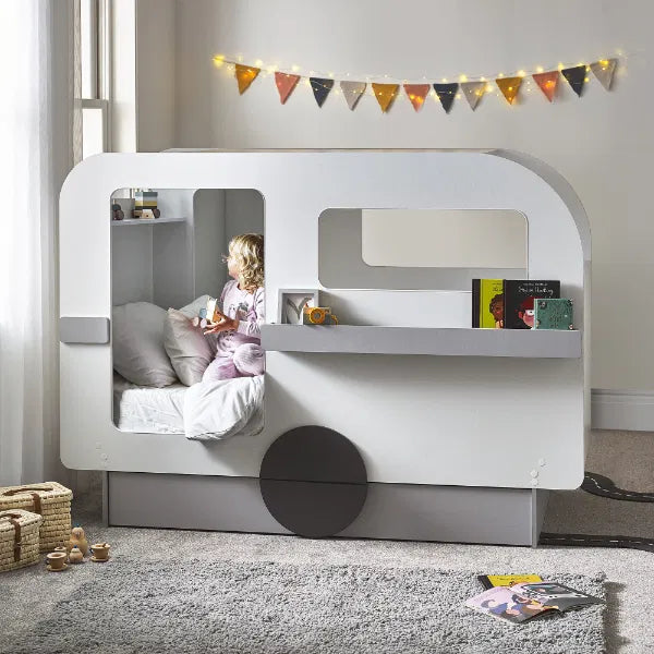 Tourer Caravan Bed - Vapor Grey And White