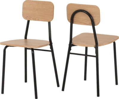 Warren 1+2 Dining Set Russet Oak Effect/Black