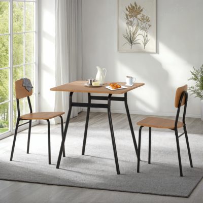 Warren 1+2 Dining Set Russet Oak Effect/Black