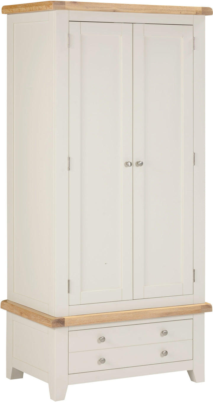 Windsor 2 Door 1 Drawer  Wardrobe Ivory/Oak