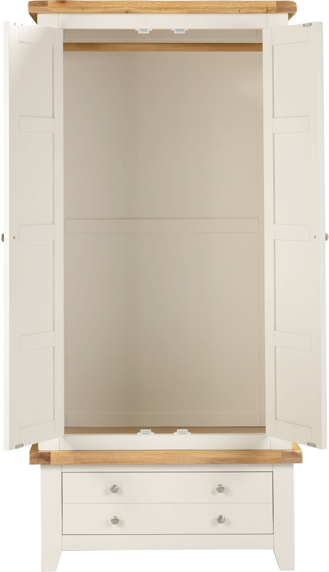 Windsor 2 Door 1 Drawer  Wardrobe Ivory/Oak